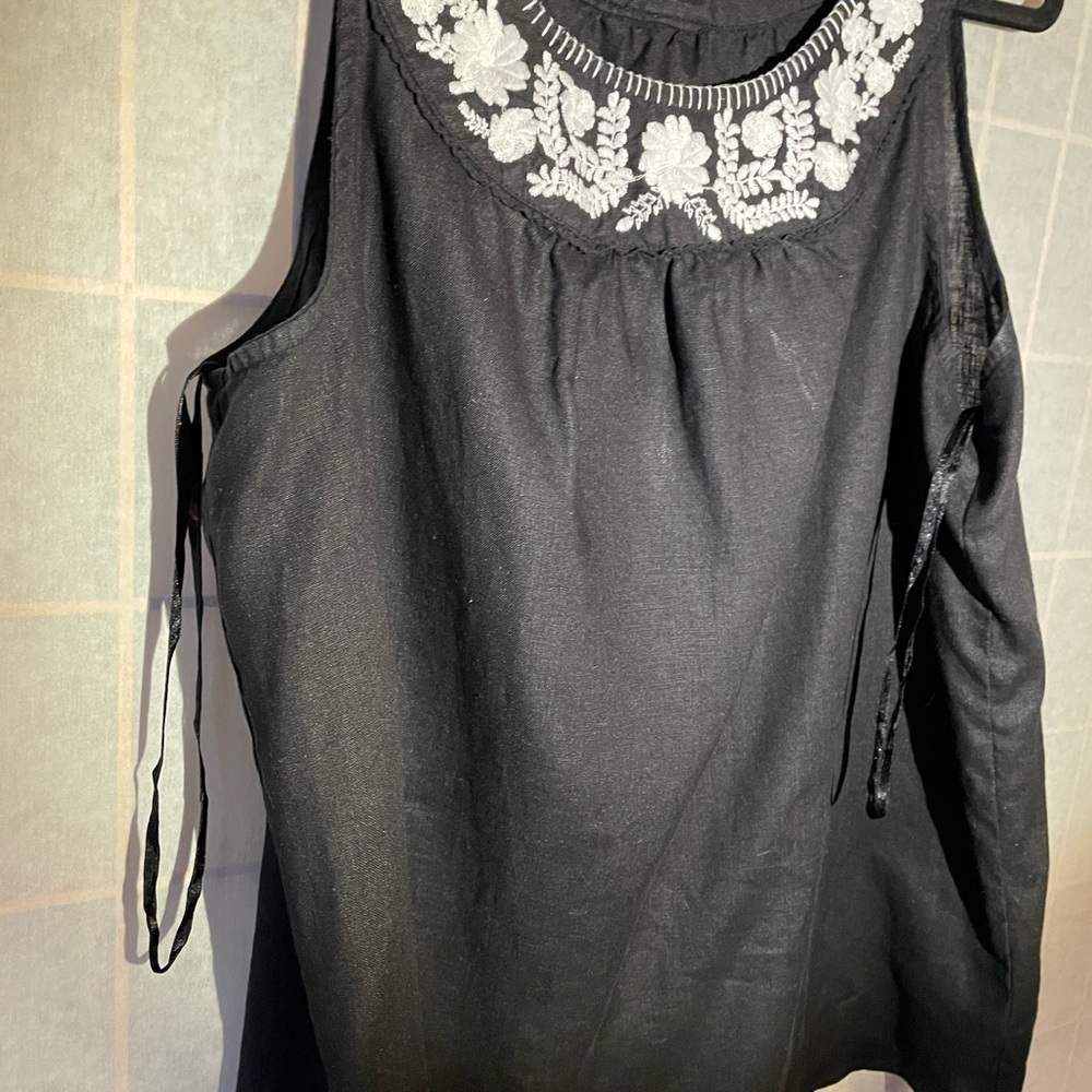 Style & Co. Women’s Embroidered Sleeveless Linen Top 18 - Picture 3 of 5